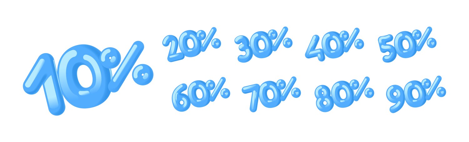 3d blue numerical figures displaying various vector image