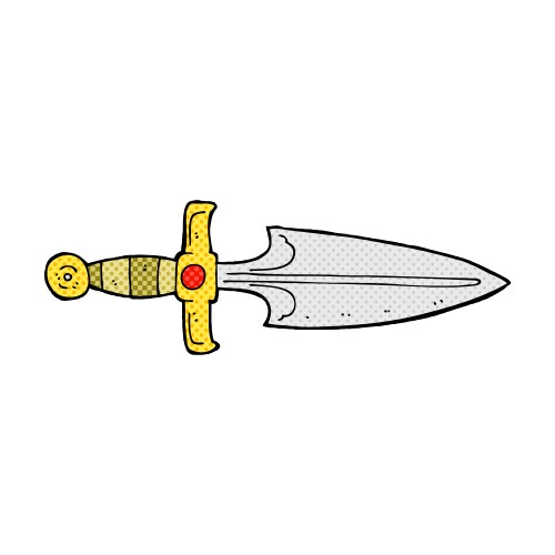 Comic cartoon dagger Vector Image