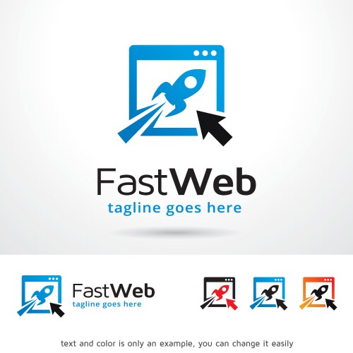 Fast website logo template vector image