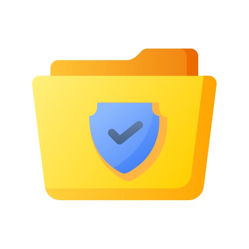 Folder secure shield encryption single isolated vector image
