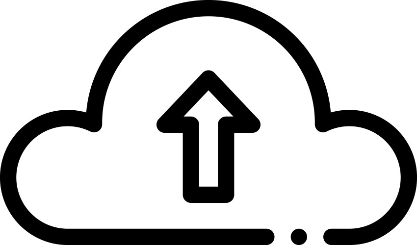 Cloud uploading icon thin linear style design vector image