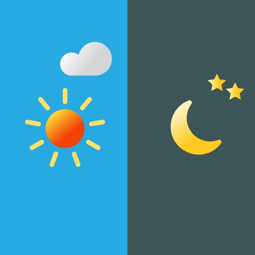Day and night long shadow flat Vector Image
