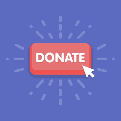 Modern donate button design with mouse click vector image