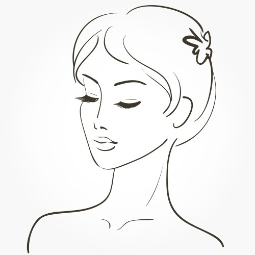 Beautiful young woman sketch Vector Image