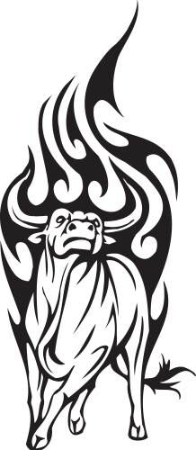 Bull in tribal style - image Vector Image