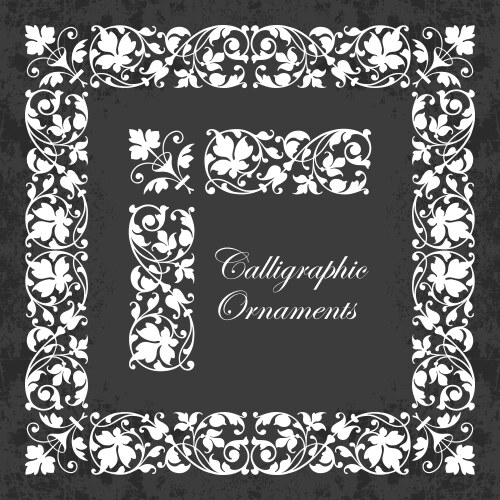 Decorative corner border and frame on chalkboard Vector Image