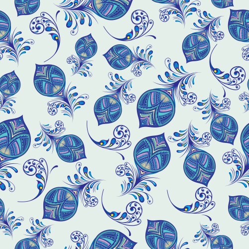 Seamless pattern with feathers Royalty Free Vector Image
