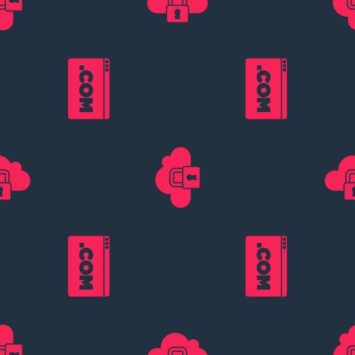 Set ui or ux design and cloud computing lock vector image