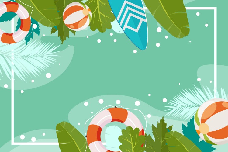 Summer beach top view elements background Vector Image