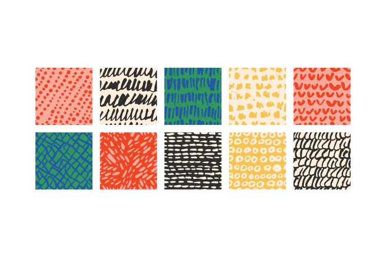 Set of abstract backgrounds or seamless patterns vector image