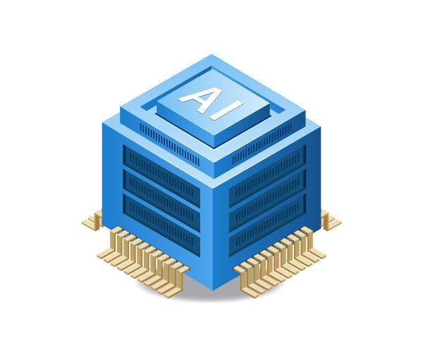 Ai cloud server infographic 3d flat isometric vector image