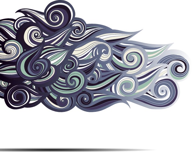 Curl abstract pattern with multicolored waves vektorbild