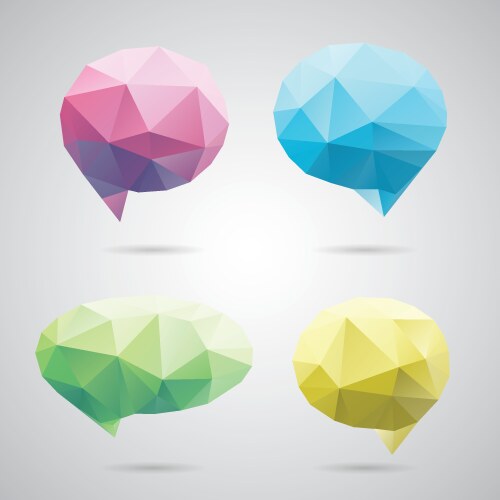 Triangle speech clouds - triangular vector image