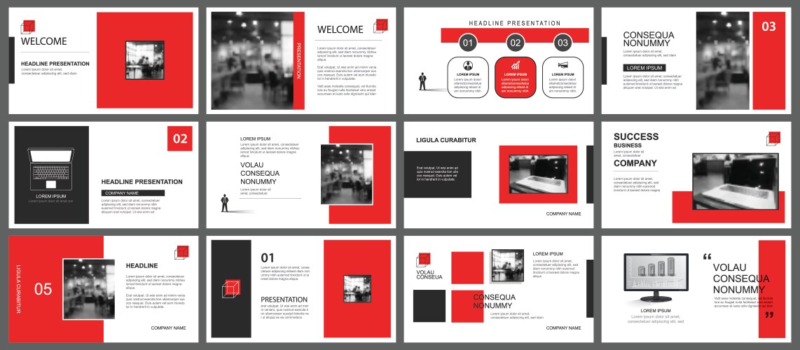Company simple presentation ppt template Vector Image