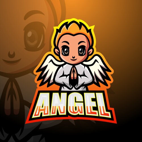 Angel boy mascot esport logo design Vector Image