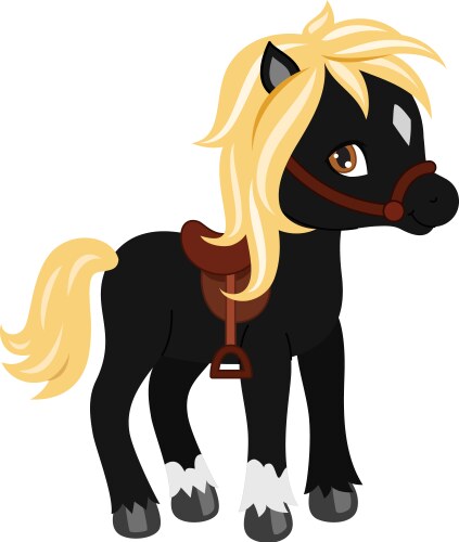 Adorable cartoon horse character vector image