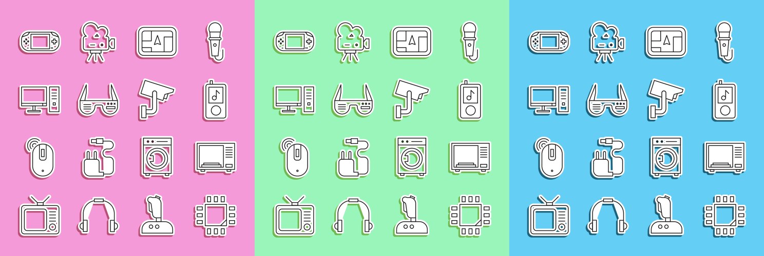 Set line processor with microcircuits cpu vector image