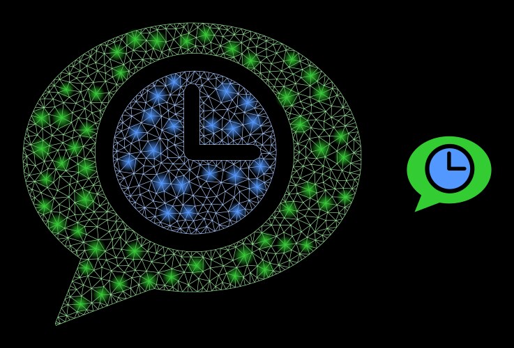 Mesh net clock message balloon vector image