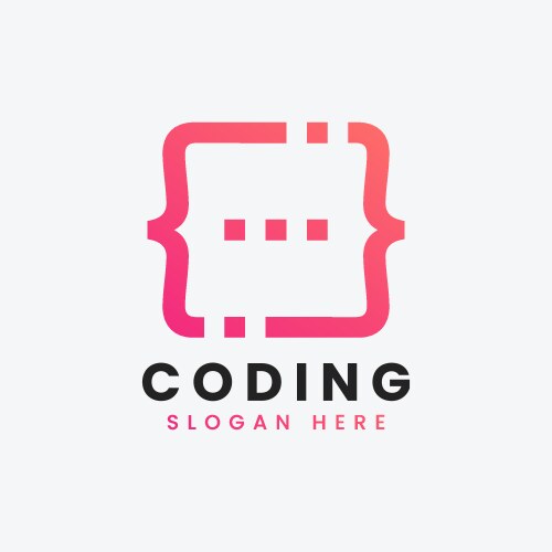 Modern computer programming coding logo design vector image