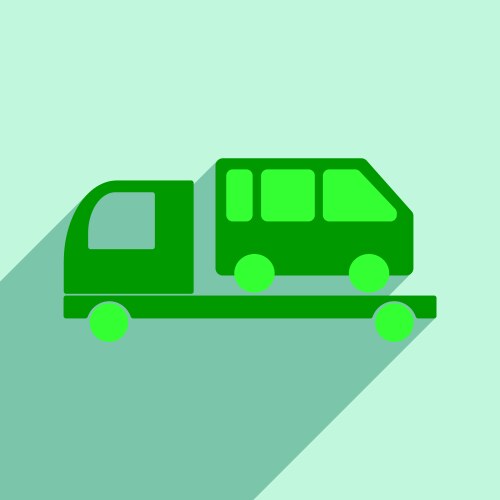 Flat with shadow icon and mobile application tow vector image