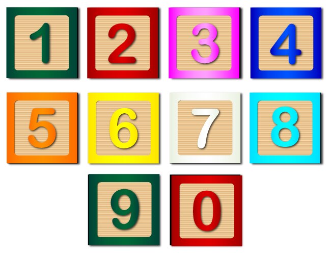 Number blocks Royalty Free Vector Image - VectorStock