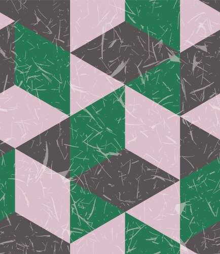 Color block geometry seamless pattern with texture vector image