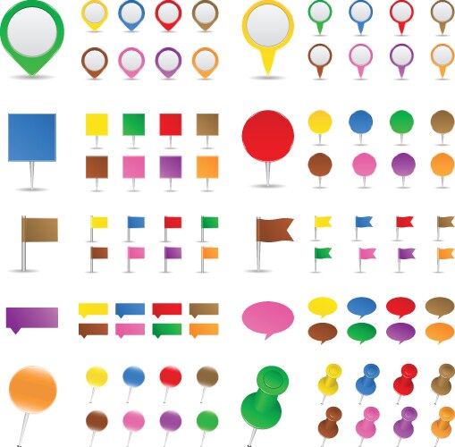 Map markers Royalty Free Vector Image - VectorStock