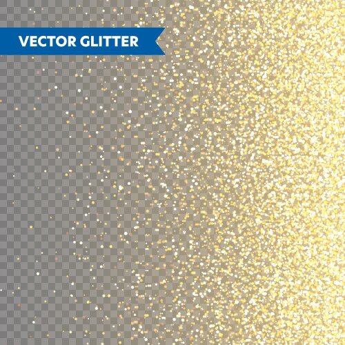 sparkling golden glitter on transparent vector image