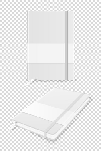 White Blank Notebook with Bookmark Vector Image