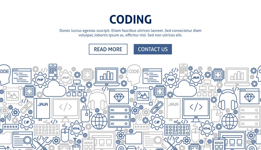 Coding Web Concept Banner vector image