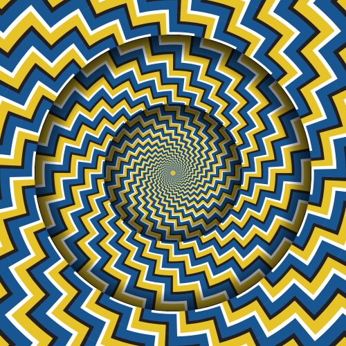 Abstract round frame with a rotating blue yellow vector image