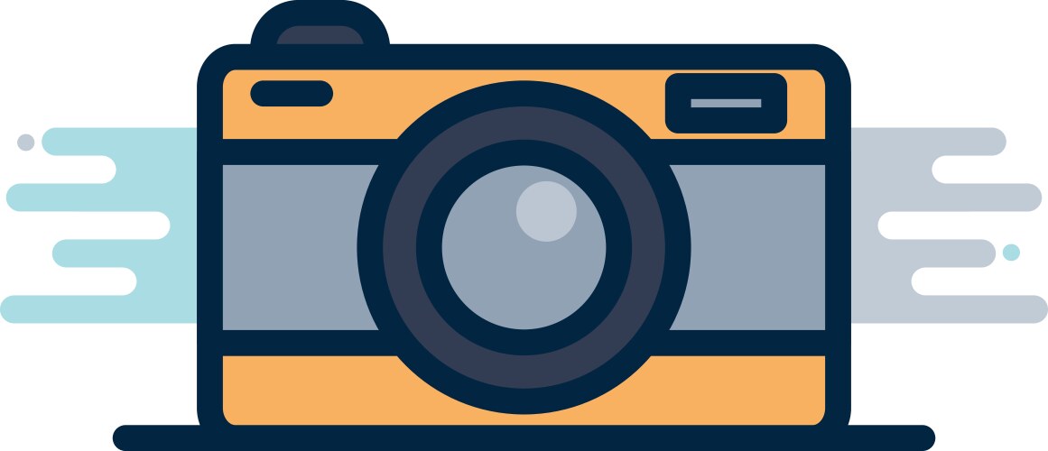 Camera device line fill block style icon vector image