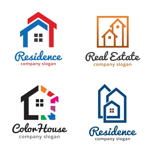 house logo template design emblem vector