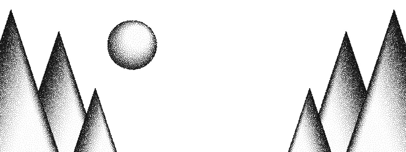 Dotwork mountain grain pattern background black Vector Image