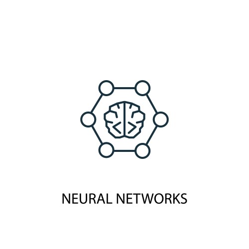 Neural networks concept line icon simple element vector image