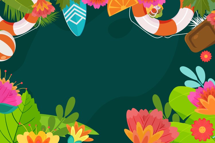 Summer beach top view elements background Vector Image