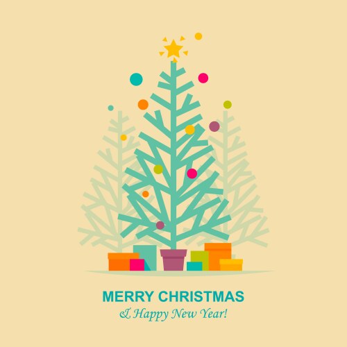 Collection of stylized christmas tree decorations Vector Image