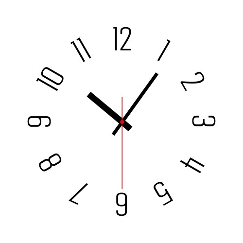 Clock isolated on white background Royalty Free Vector Image