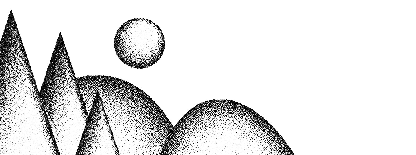 Dotwork mountain grain pattern background black Vector Image