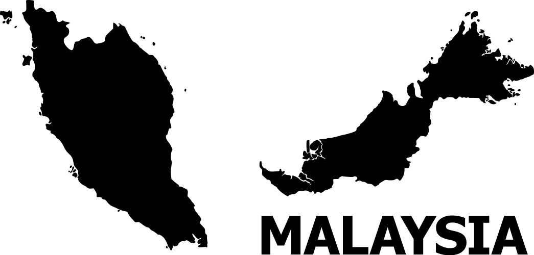Flat map malaysia with caption Vector Image