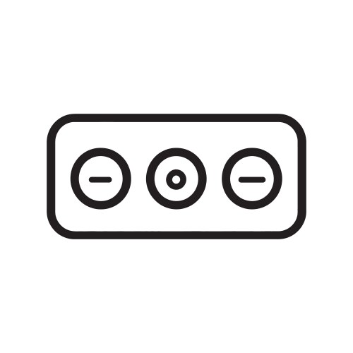 Linear outline control panel with circle and dash vector image