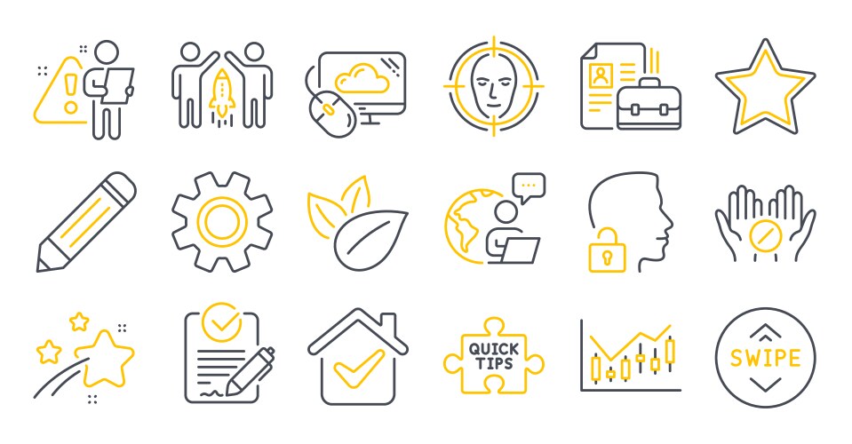 Set science icons such as face detect swipe vector image