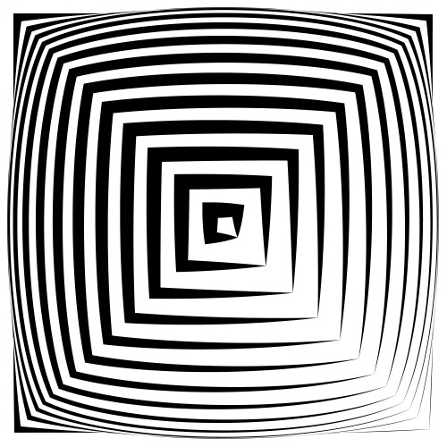 Abstract square element with deformation effect vector image