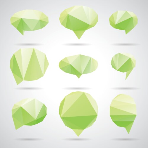 Triangle speech clouds - triangular vector image