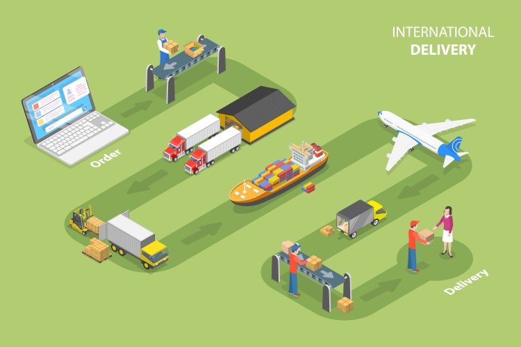 3d isometric flat conceptual Royalty Free Vector Image