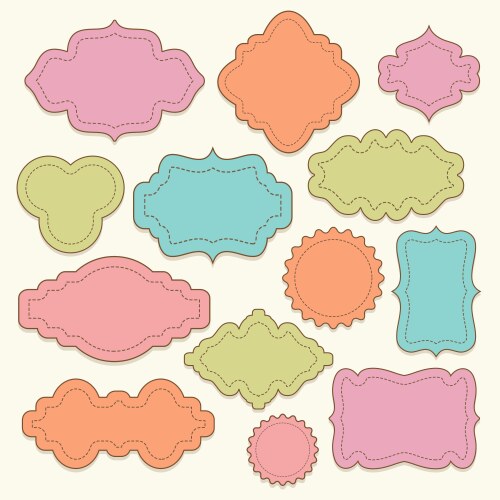 Cute vintage labels set in pastel colors Vector Image