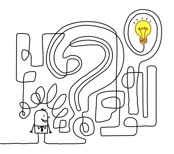 Man finding the solution in a maze vector image
