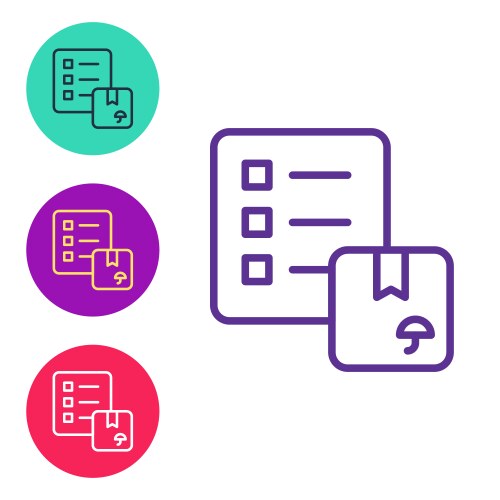 Set line verification of delivery list clipboard vector image