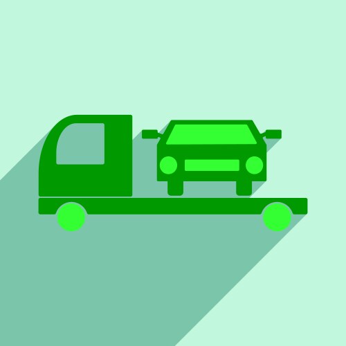 Flat with shadow icon and mobile application tow vector image