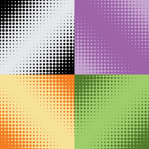Cmyk halftone rounds background Royalty Free Vector Image